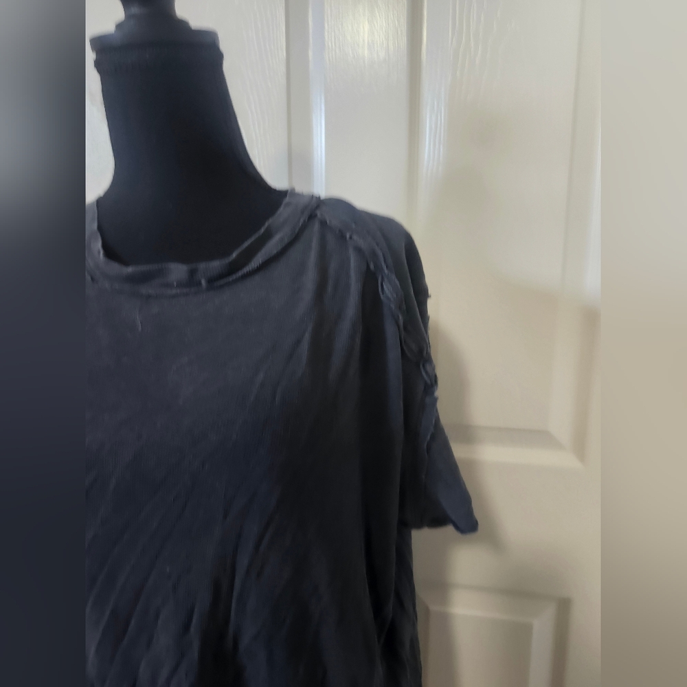 Free People We The Free Slate Blue Ribbed Riley Short Sleeve Tee XS - Picture 5 of 13